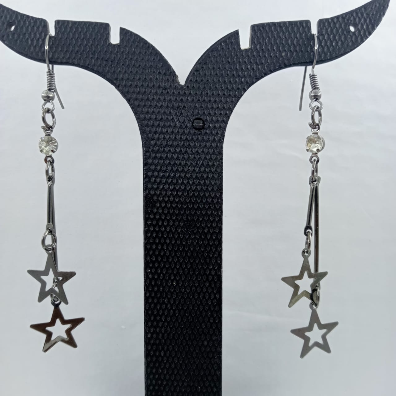 Women's Star With CZ Stone Earrings (Black)